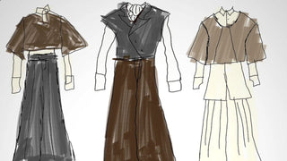 Fashion sketches of clothing designed by Rodrigo Garcia Nieto.