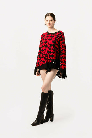 Houndstooth Knit Sweater