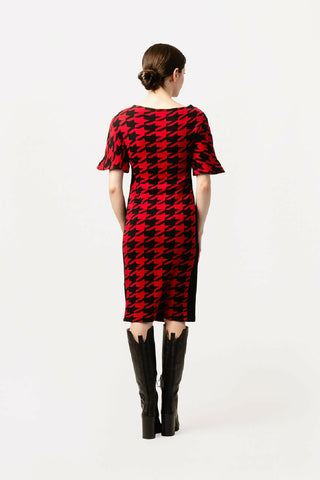 Houndstooth Knit Dress