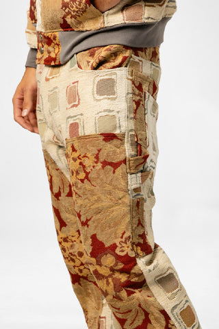 double knee patchwork pants