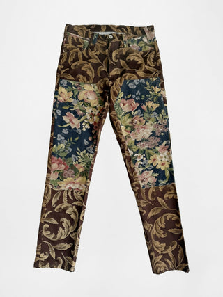 double knee patchwork pants