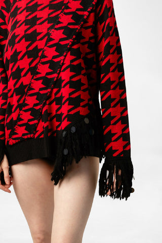 Houndstooth Knit Sweater