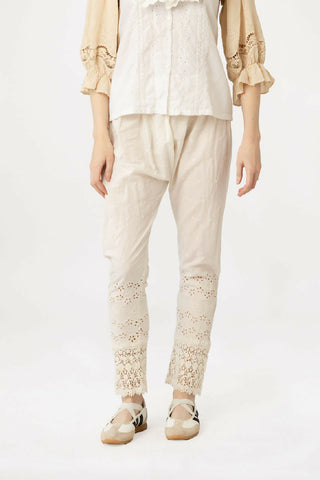 Romantic Lace-Trimmed Vintage Layering Trousers