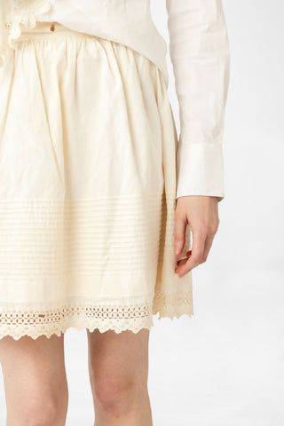 Antique Edwardian Cotton Layering Slip Skirt