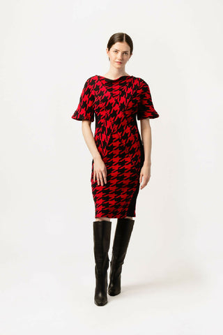Houndstooth Knit Dress