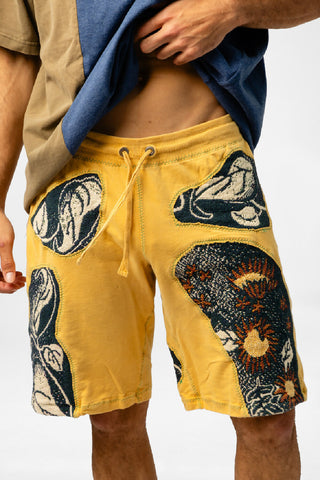 blob patchwork shorts