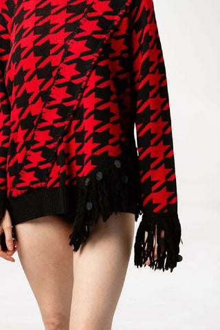 Houndstooth Knit Sweater