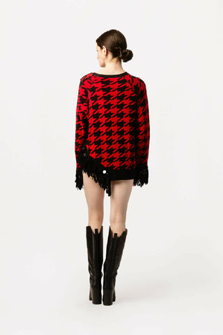 Houndstooth Knit Sweater